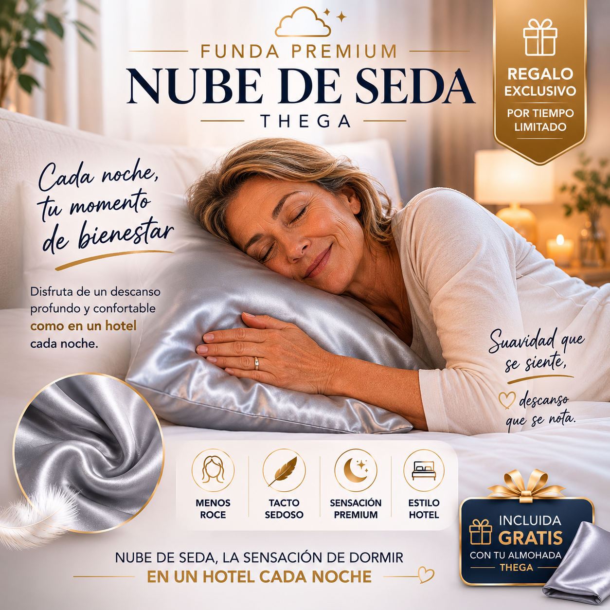 Nube de Seda Como en un Hotel☁️✨ Funda de almohada