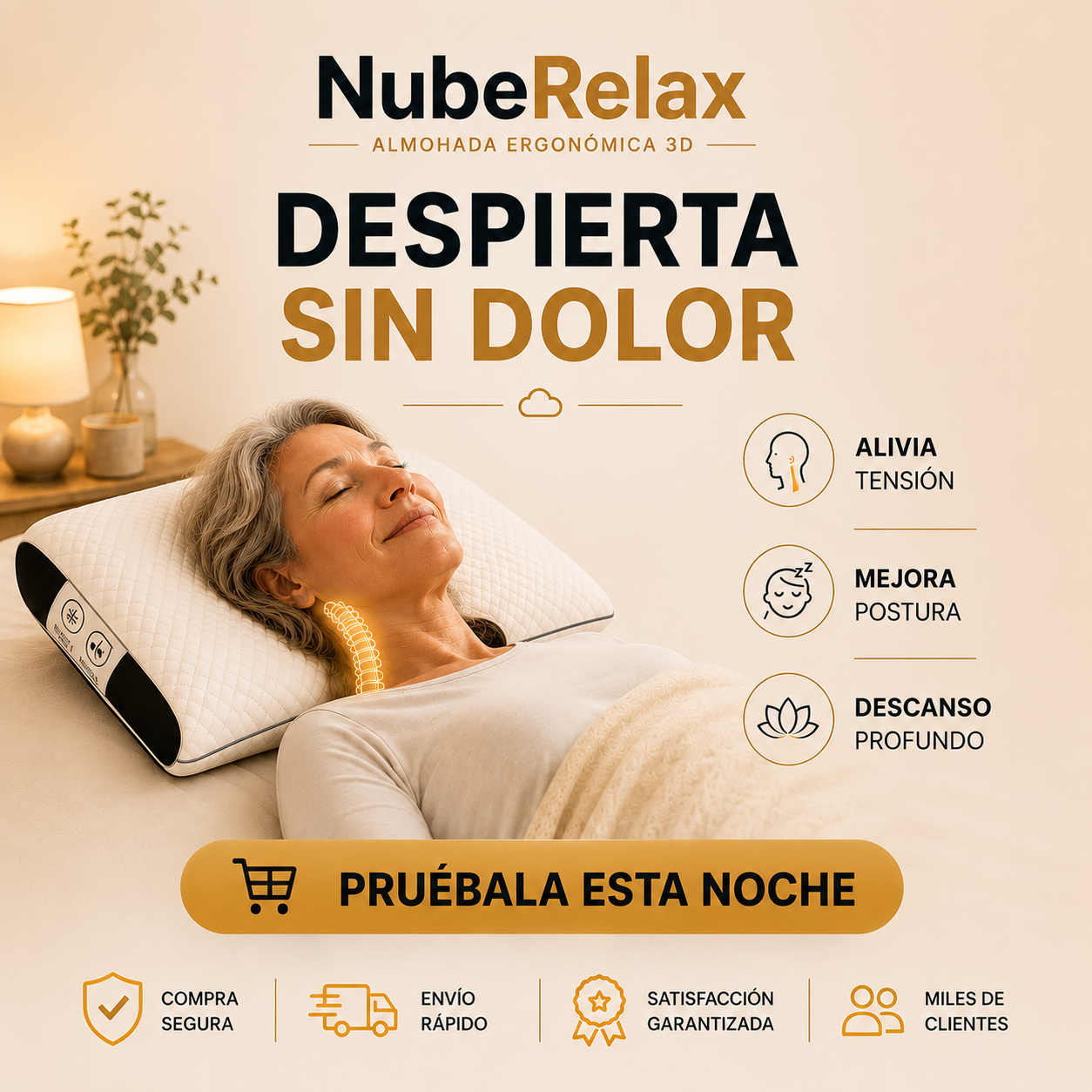 THEGA™ NubeRelax - Almohada Ergonómica 3D