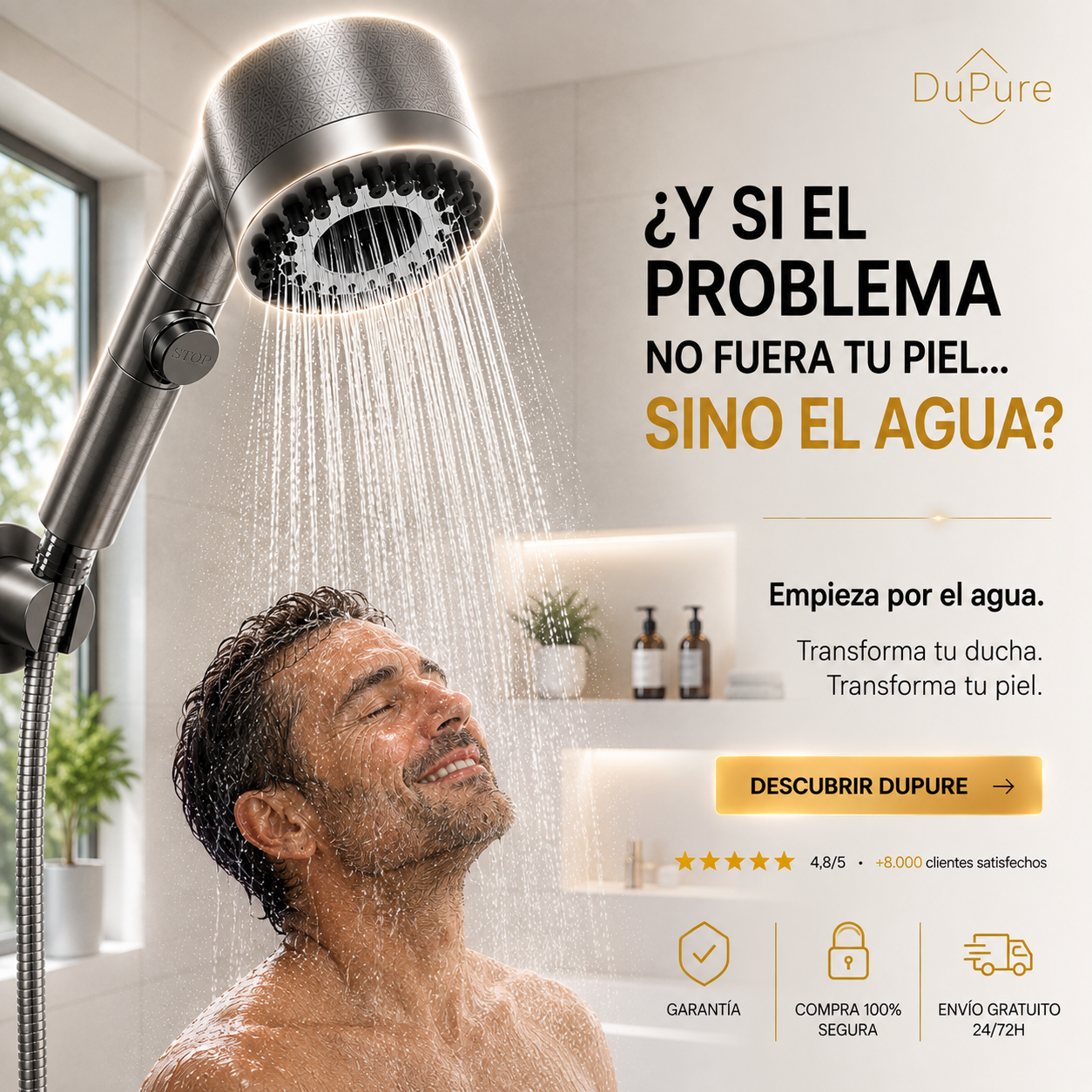 DuPure | Alcachofa de Ducha con Filtro y Alta Presión