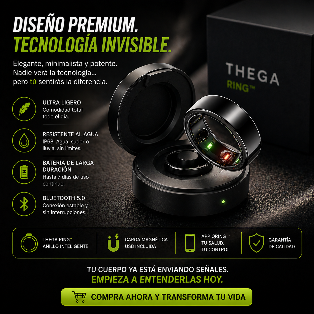 THEGA RING™ - Domina tu salud desde un solo dedo!