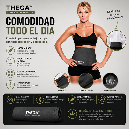 Cinturón THEGA™ con Efecto Termoactivo y Reductor - Empieza Ya la Operación Bikini
