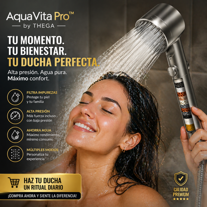 AquaVita Pro™ by THEGA - Ducha de Alta Presión con Filtro