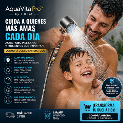 AquaVita Pro™ by THEGA - Ducha de Alta Presión con Filtro