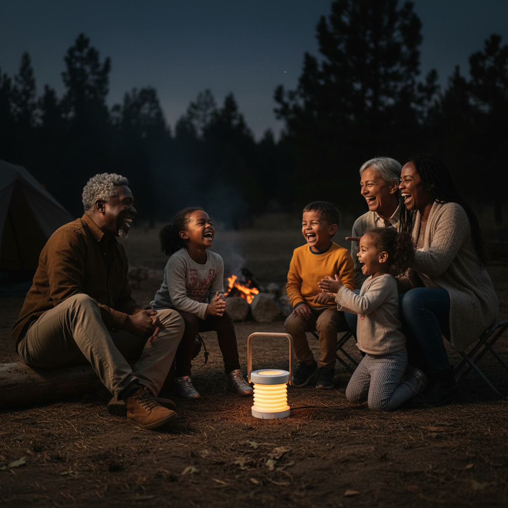 Familia africana camping oscuro