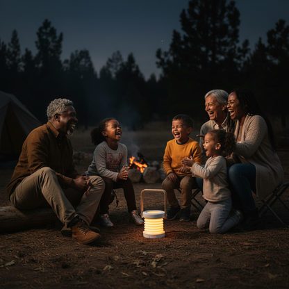 Familia africana camping oscuro