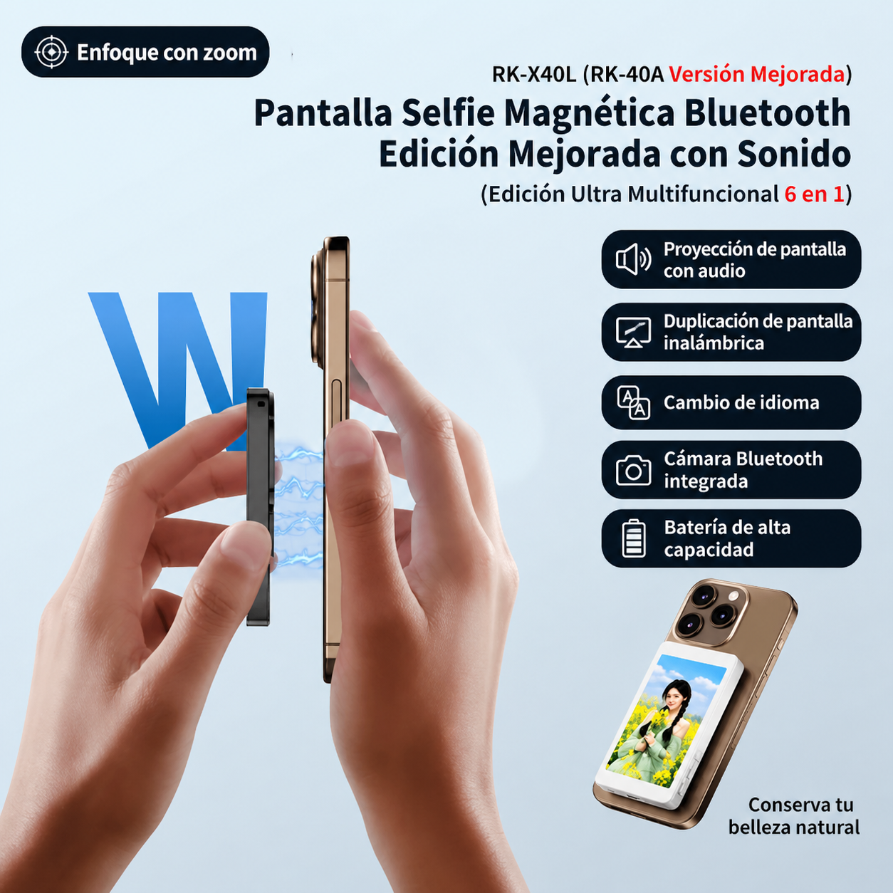 THEGA™ VIEW - Pantalla de Selfie Magnética para Smartphone
