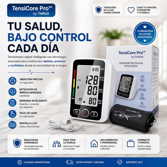 TensiCore Pro™ by THEGA – Tensiómetro Digital Inteligente