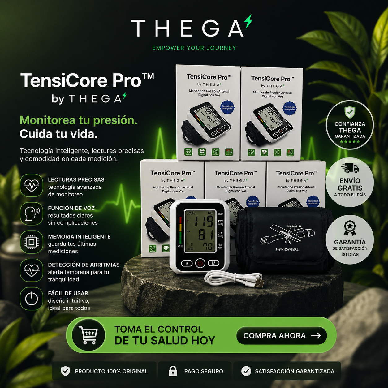 TensiCore Pro™ by THEGA – Tensiómetro Digital Inteligente